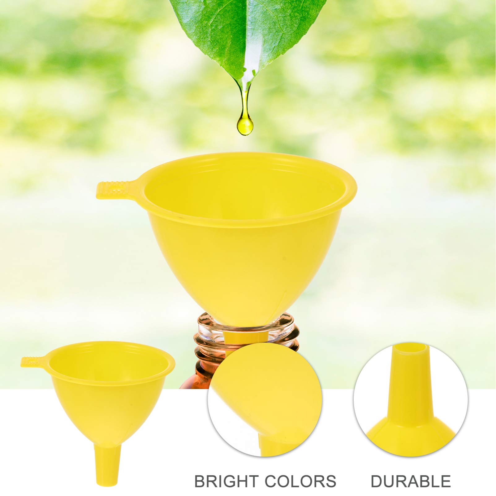 Baluue Mini Funnel Set - 20pcs Small 5cm Liquid Funnels for Lab Bottles, Essential Oils, Perfumes, Spices & Condiments | Durable Plastic Filter Funnel for Science Labs, Sand Art, Cooking & DIY Projects