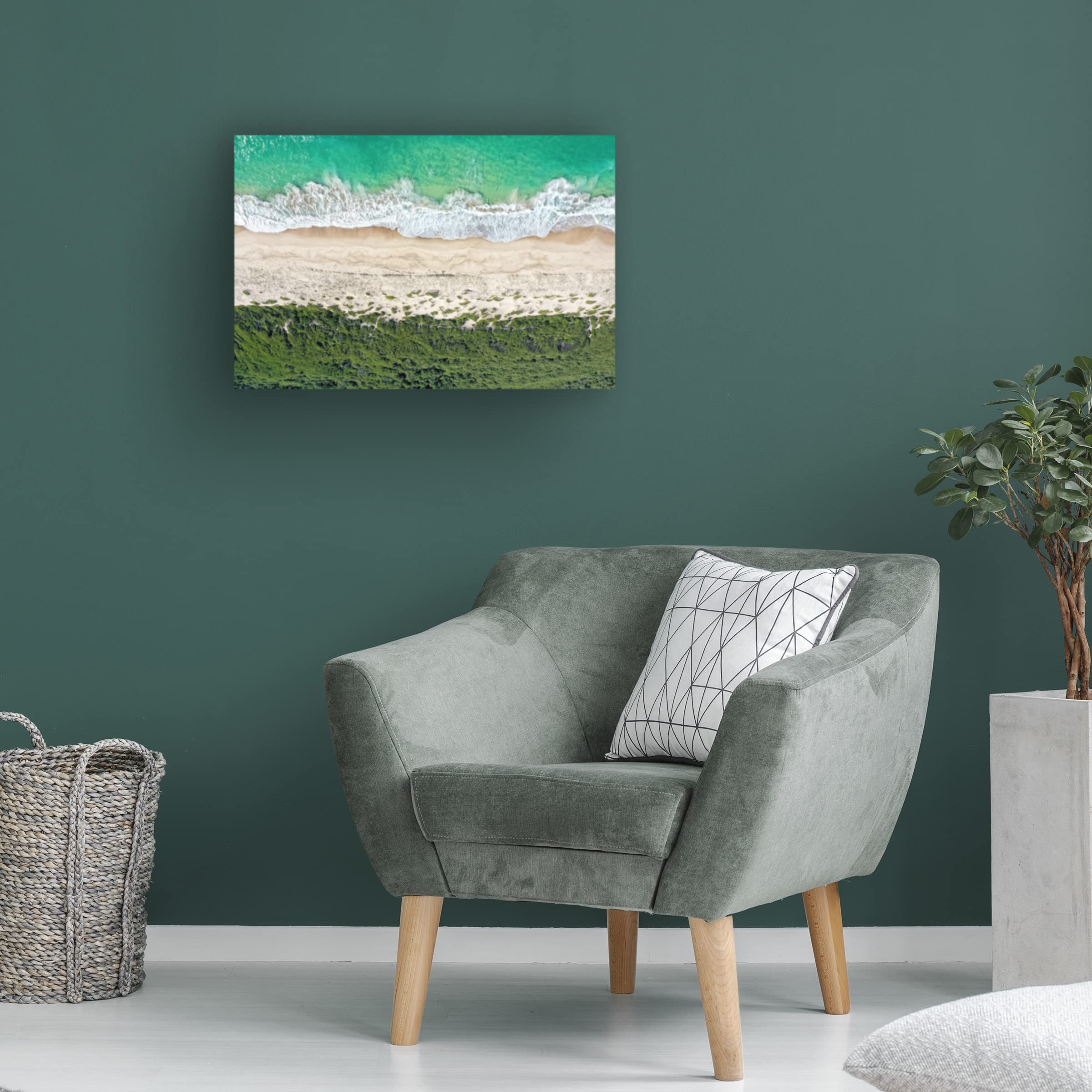 Beach Symphony by Beata Czyzowska Young - Premium Canvas Wall Art Print for Living Room, Bedroom & Office Decor - Coastal Landscape Painting for Home & Office