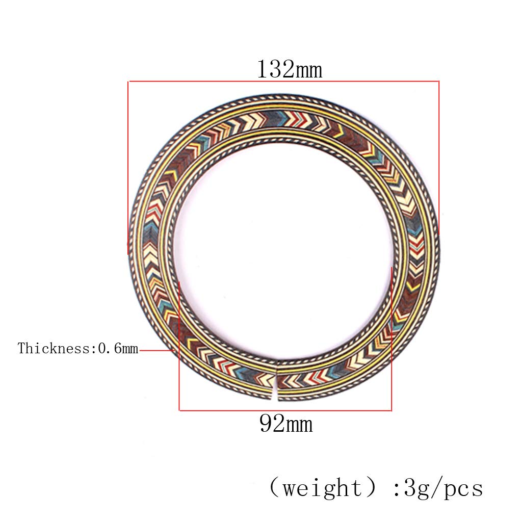 Alnicov 3-Piece Acoustic Guitar Soundhole Rosette Inlay Set - Wooden Sound Hole Decoration for Guitar Upgrade & Repair - Perfect for DIY Guitar Customization & Professional Luthier Work