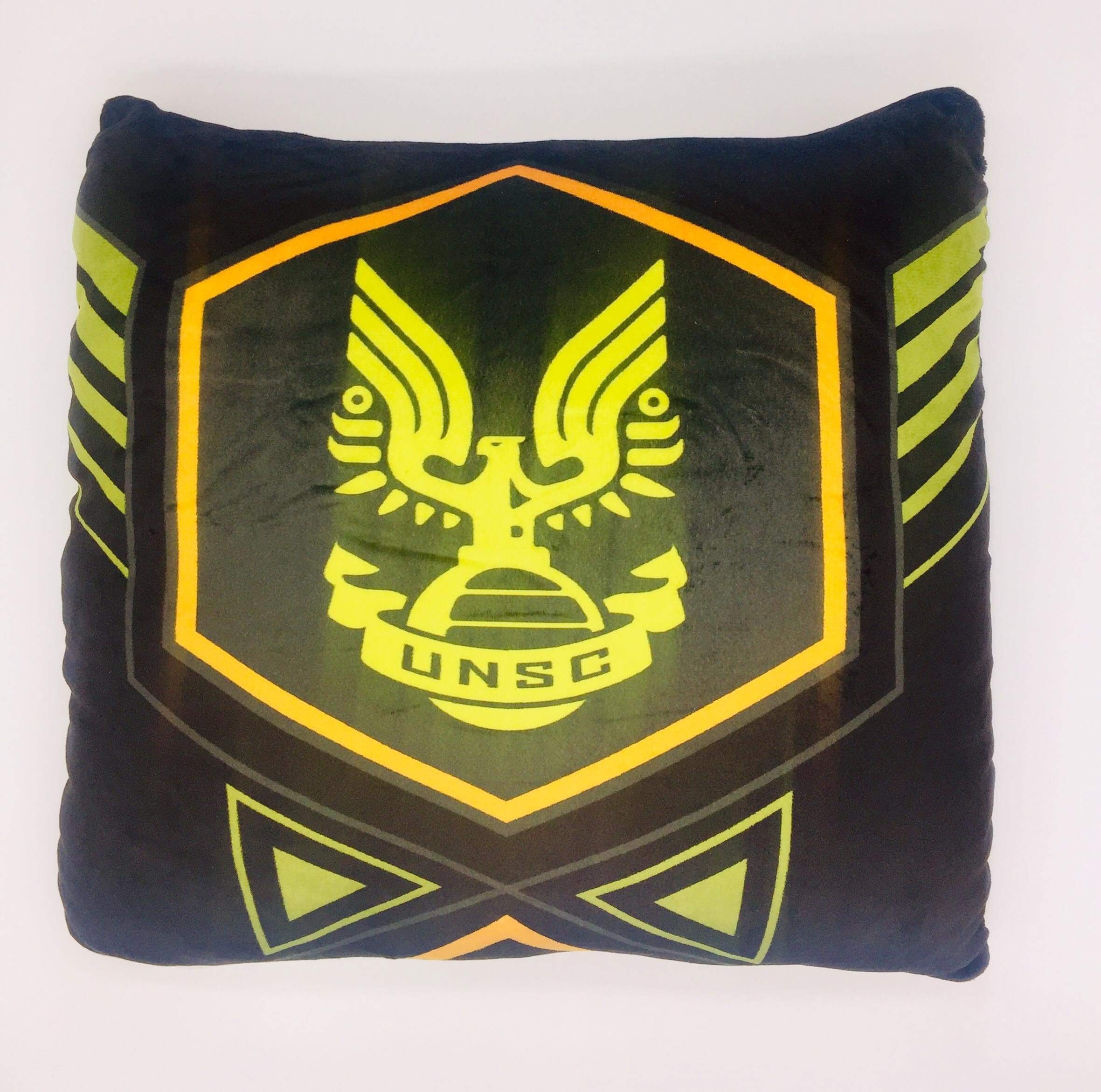 Halo Infinite Gamer Squishy Pillows 14 Inch - Soft Yellow UNSC Logo Gaming Pillow for Xbox Fans - Perfect for Gaming Chairs, Couches & Bedroom Decor