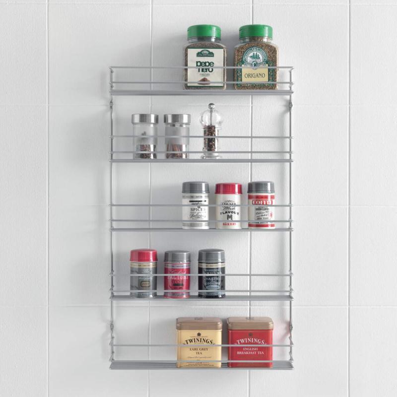 4 Tier Spice Rack Organizer - Space Saving Kitchen Storage for Spices, Jars & Seasonings - Perfect for Pantry, Countertop or Cabinet Organization