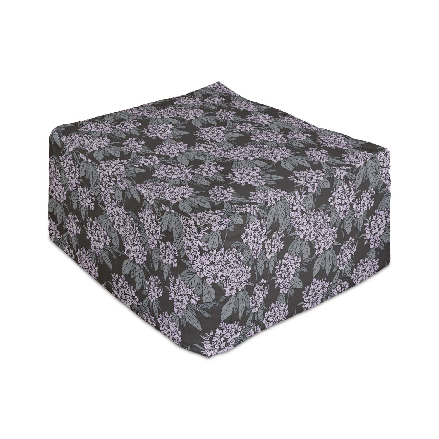 Ambesonne Floral Rectangle Pouf Ottoman - 25