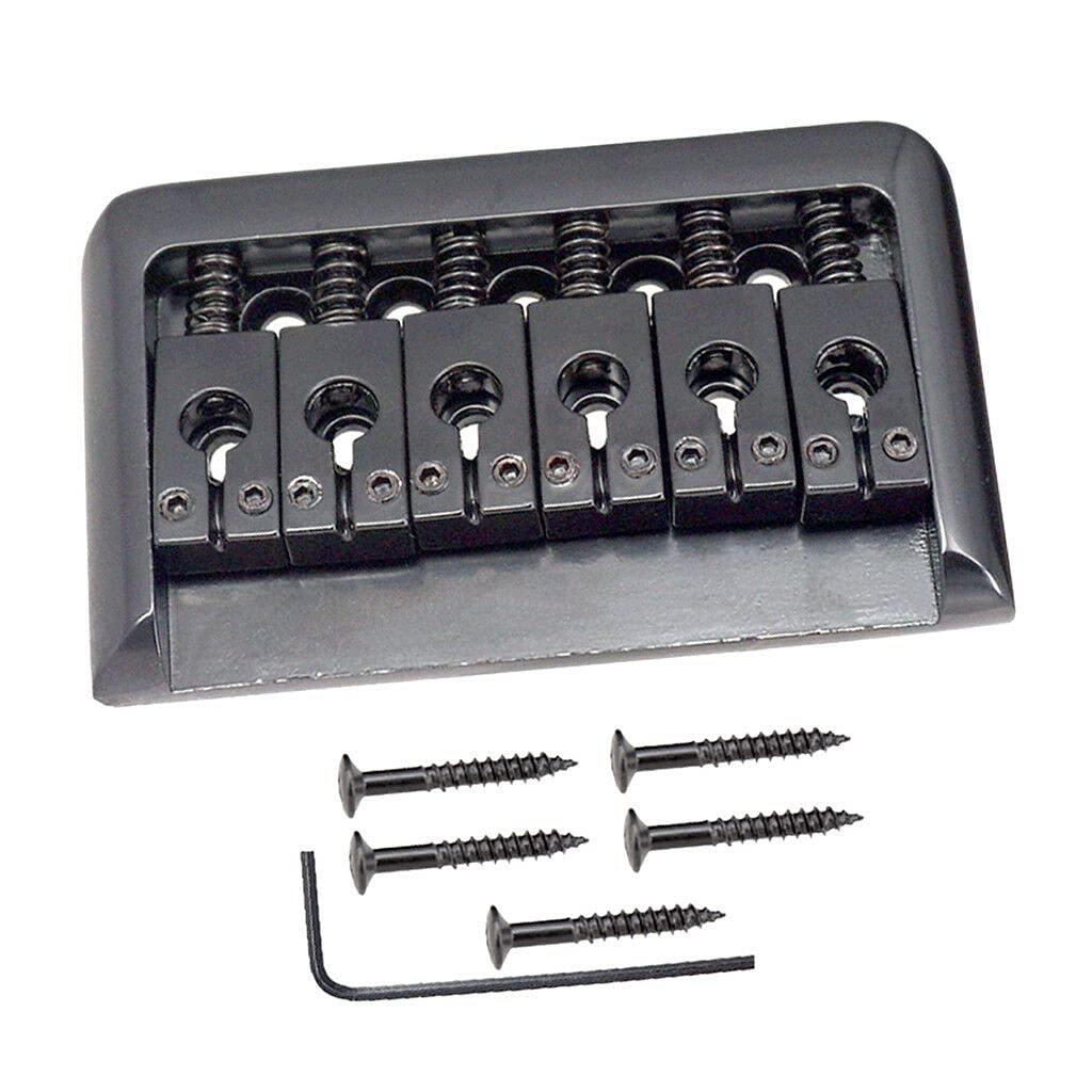 Black 6-String Electric Guitar Saddle Bridge Tailpiece Set - Premium Replacement Parts for Enhanced Tone & Playability - Perfect for DIY Guitar Repair & Upgrades