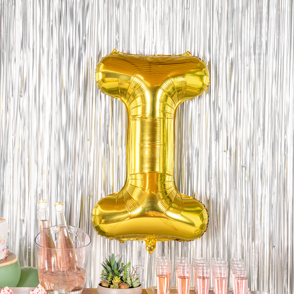 Balloonify Gold Mylar Letter I Balloon - 40 Inch Large Foil Alphabet Balloon for Birthday Party Decorations, Wedding, Anniversary & Graduation Celebrations