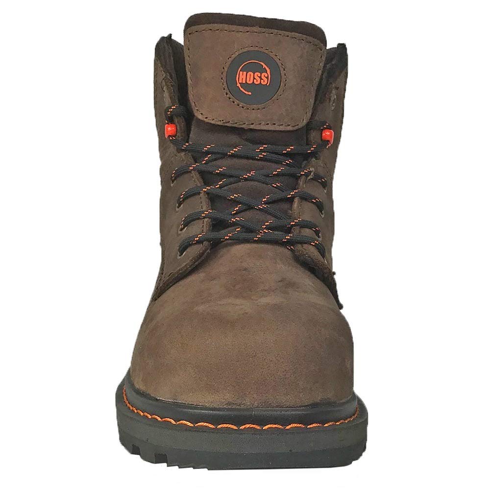 Hoss Men's Carson 6 Inch Soft Toe Work Boots - Durable Safety Shoes for Construction, Warehouse & Outdoor Work - Comfortable Steel Toe Work Boots for Men