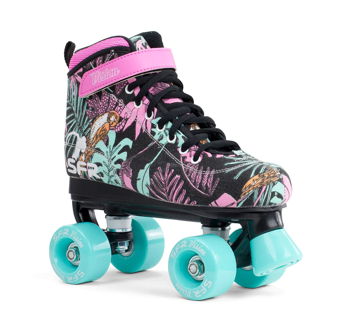 SFR Vision Floral Kids Roller Skates - Adjustable Quad Roller Skates for Girls & Boys, Perfect for Outdoor Play, Birthday Gifts & Roller Rink Fun