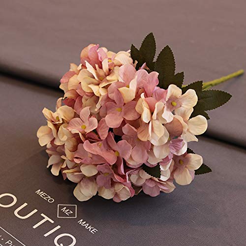 6-Pack Artificial Silk Hydrangea Flowers - Gray Blue Dried Tea Bouquet for Wedding, Christmas & Home Decor | Fake Plants for Centerpieces, Bridal Bouquets & Seasonal Decoration