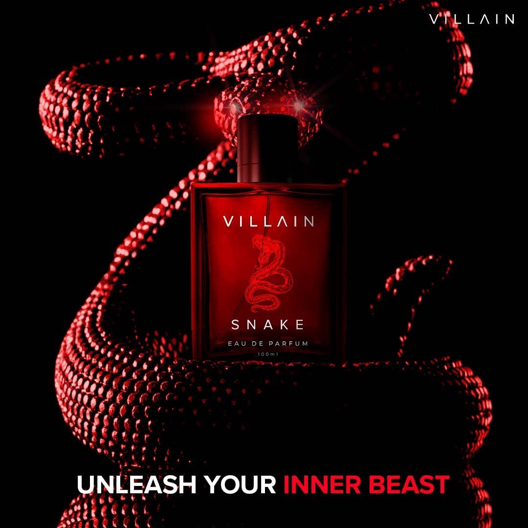 Vil'lain Snake Perfume for Men - Long Lasting Premium EDP Cologne, 100ml (3.38 Fl Oz) | Best Gift for Him, Date Night & Special Occasions