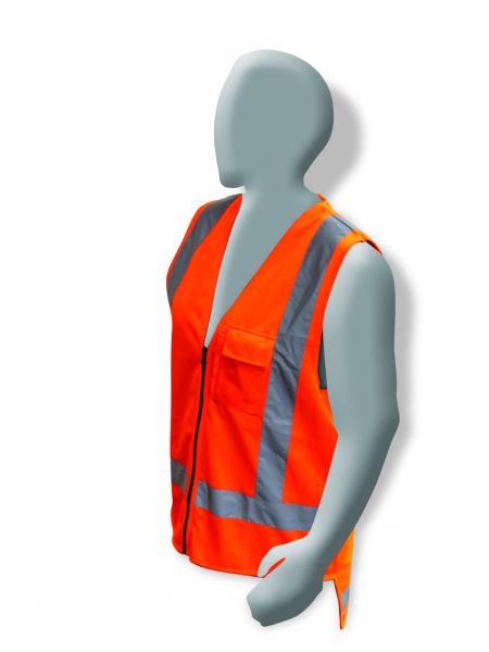 5-Pack Orange TTMC W17 High Visibility Safety Vest for Day & Night Use - Reflective Workwear for Construction, Cycling & Outdoor Activities
