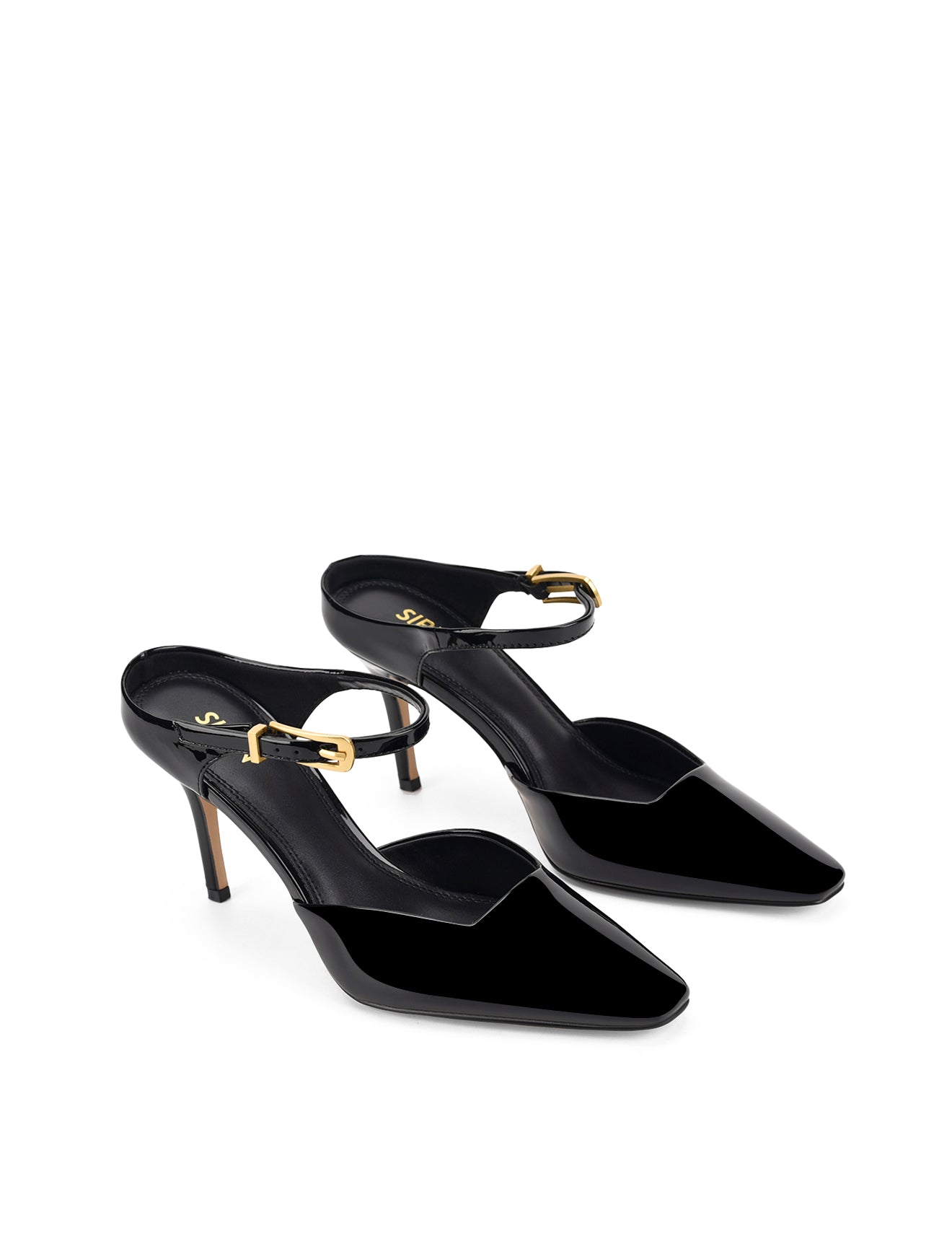 Verde Closed Toe Mules for Women - Black Patent Leather Slip-On Shoes | Comfortable House Slippers & Casual Office Loafers