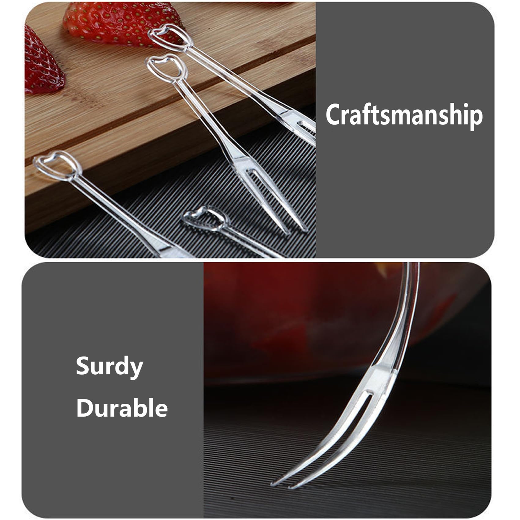 1000PCS Disposable Plastic Forks - Mini Cocktail & Dessert Forks, Thickened Fruit Forks for Cheese Cubes, Snacks, Parties, Picnics (White) - Perfect for Catering, Weddings, and Home Entertaining