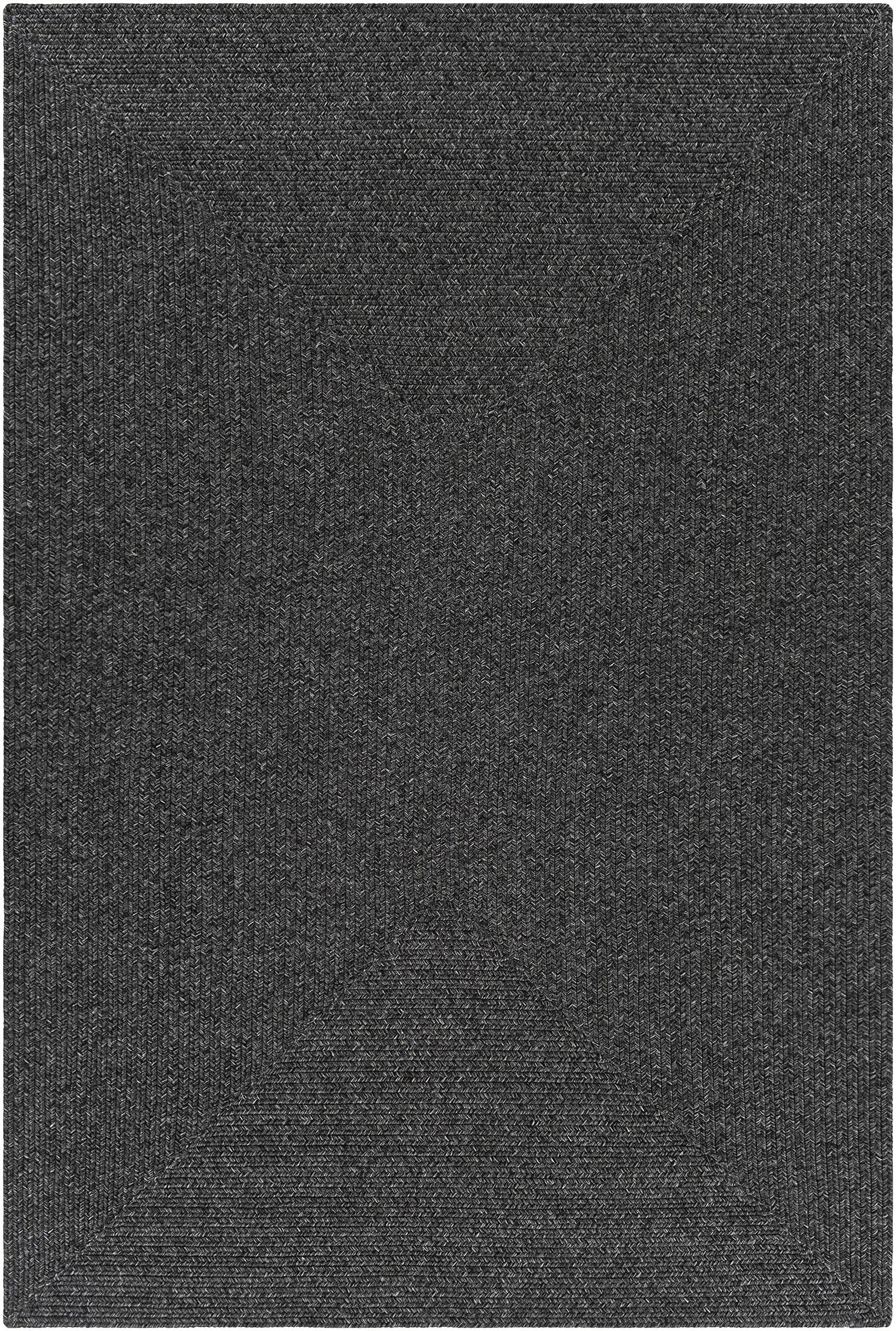 Hauteloom Moxley Soft Indoor Outdoor Area Rug - Black - 3' x 5' - Perfect for Living Room, Bedroom, Patio & Deck Decor