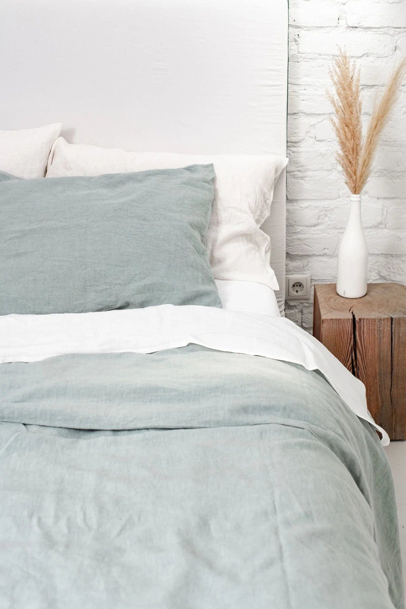 Premium Sage Green 100% Pure Linen Pillowcase - Breathable & Hypoallergenic Bedding for Comfortable Sleep - Perfect for Home, Hotel, and Airbnb Decor