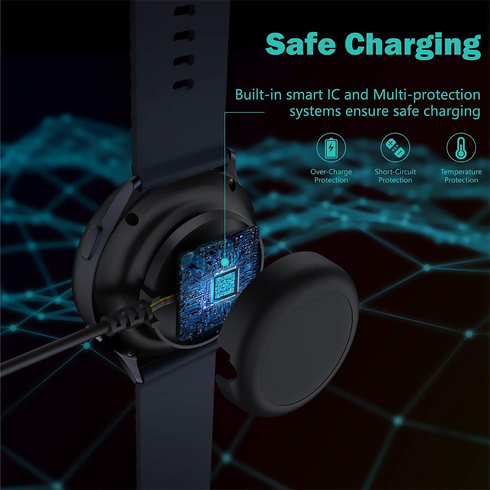 EMallee Fast Wireless Charger Dock for Samsung Galaxy Watch 7/7 Ultra/6 Classic/5 Pro/4/3/Active 1&2 - Compatible Charging Stand with LED Indicator | Perfect for Home, Office & Travel Use
