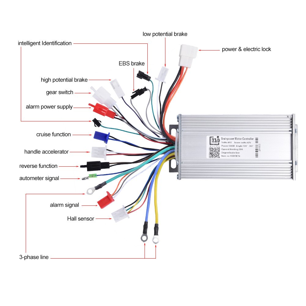 48V 500W Brushless Motor Speed Controller for E-Bike & Electric Scooter - High Performance, Waterproof, Easy Installation - Perfect for Commuting, Off-Road & DIY Projects