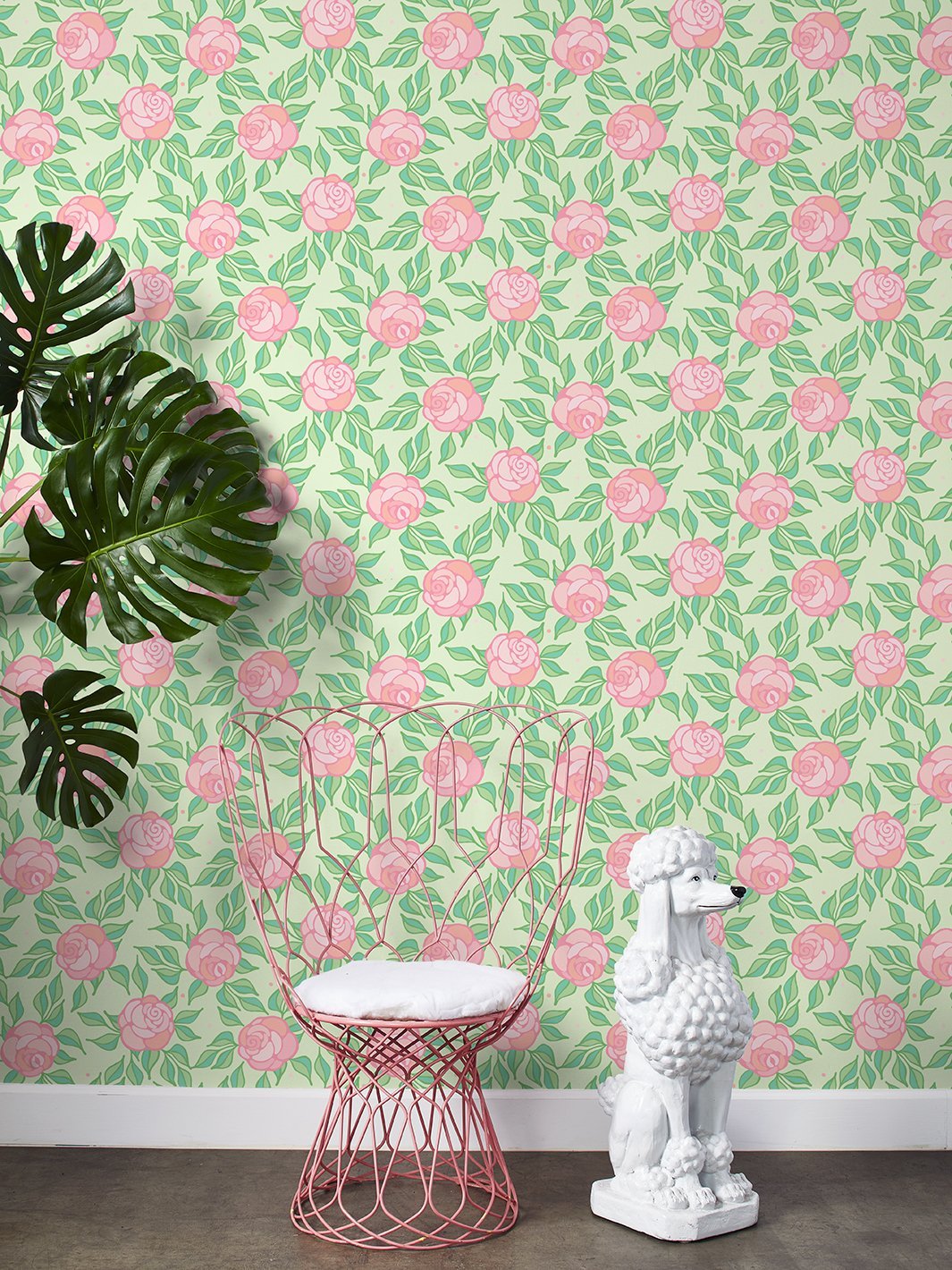 Barbie™ Groovy Floral Wallpaper in Pistachio Green - Perfect for Nursery, Bedroom, and Living Room Decor