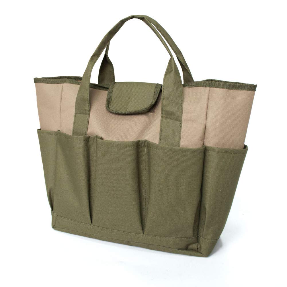 Heavy Duty Gardening Tool Tote Bag with 8 Pockets for Indoor & Outdoor Use