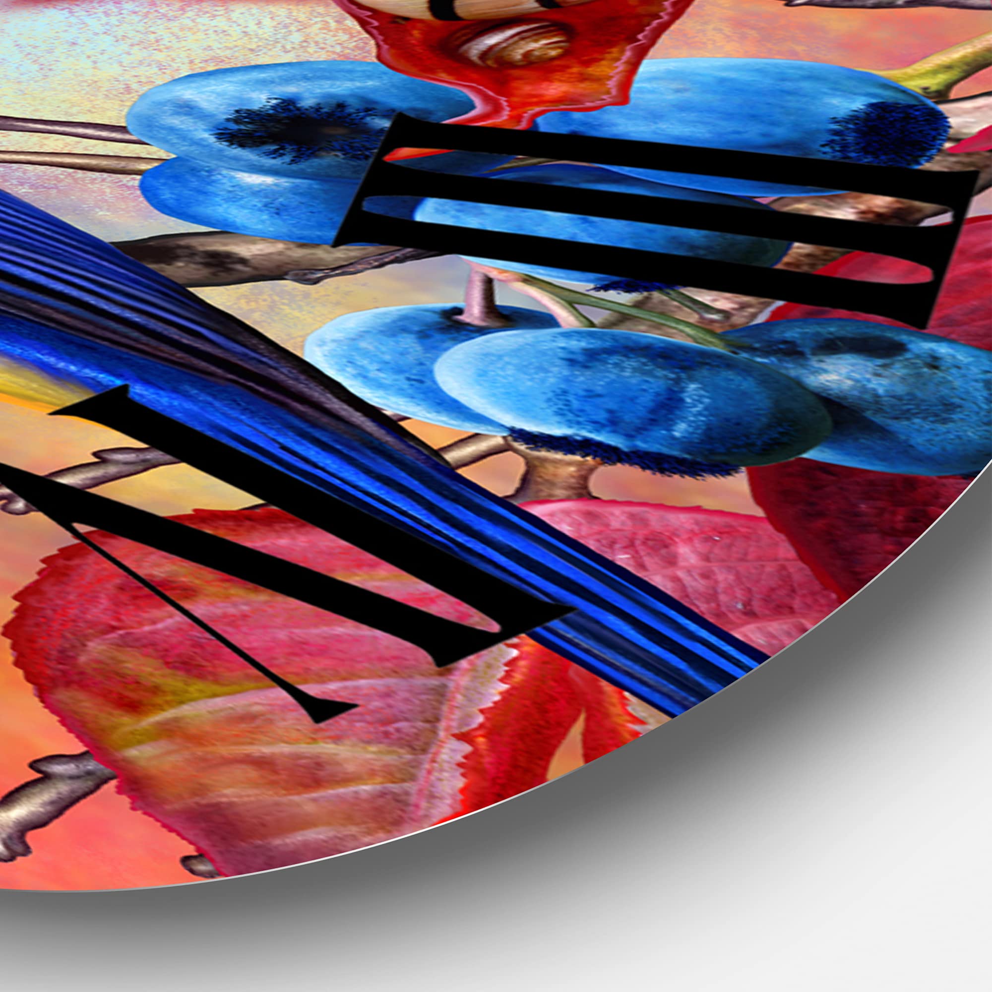 Bright Bird Bullfinch Sitting on Branch - Large Traditional Wall Clock for Living Room, Bedroom, Office Decor | Silent Non-Ticking, Battery Operated Home Décor