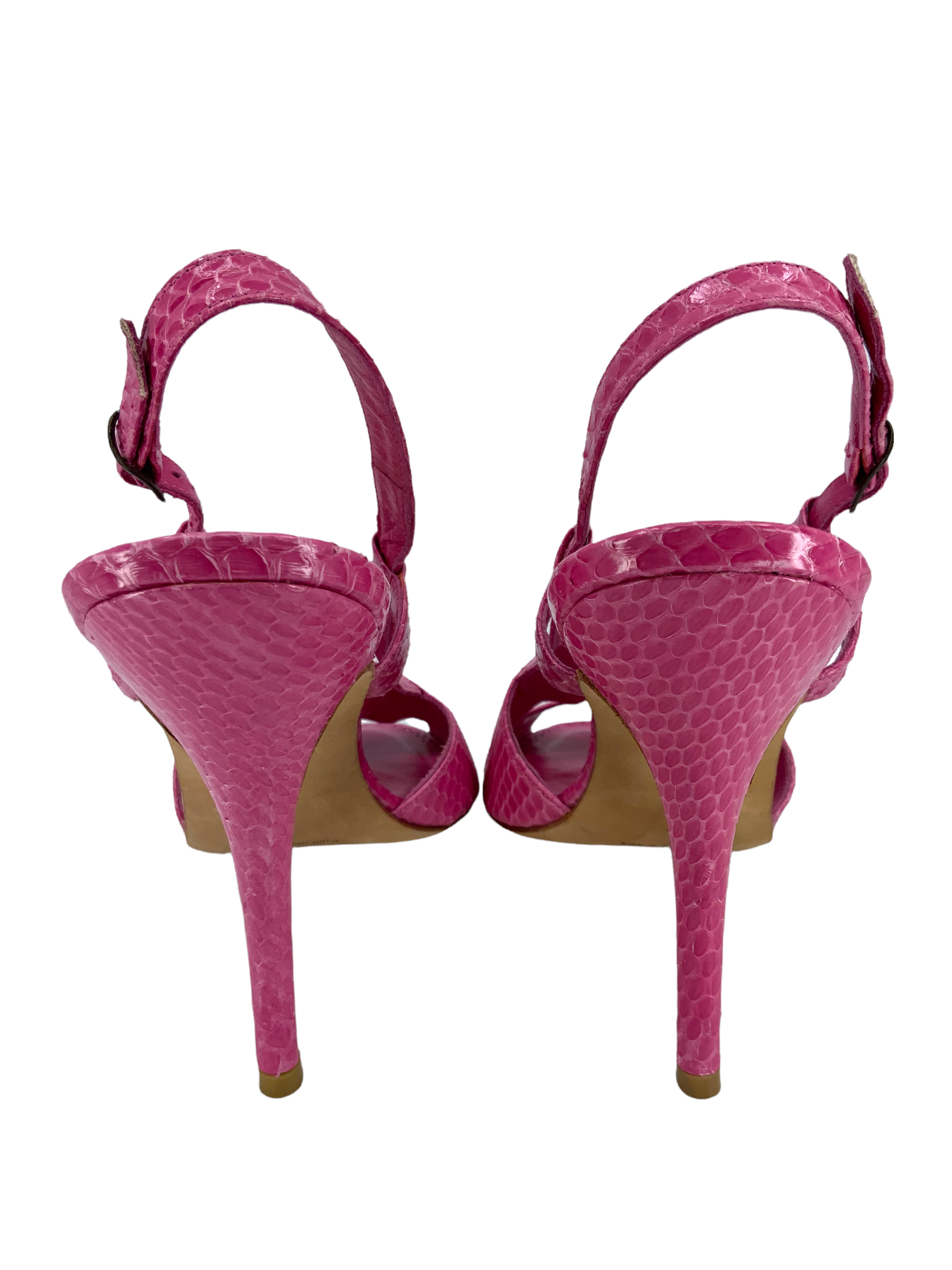 Manolo Blahnik Women's Strappy Snakeskin Heel Sandals Size 7.5 | Luxury Designer Shoes for Weddings, Parties & Special Occasions