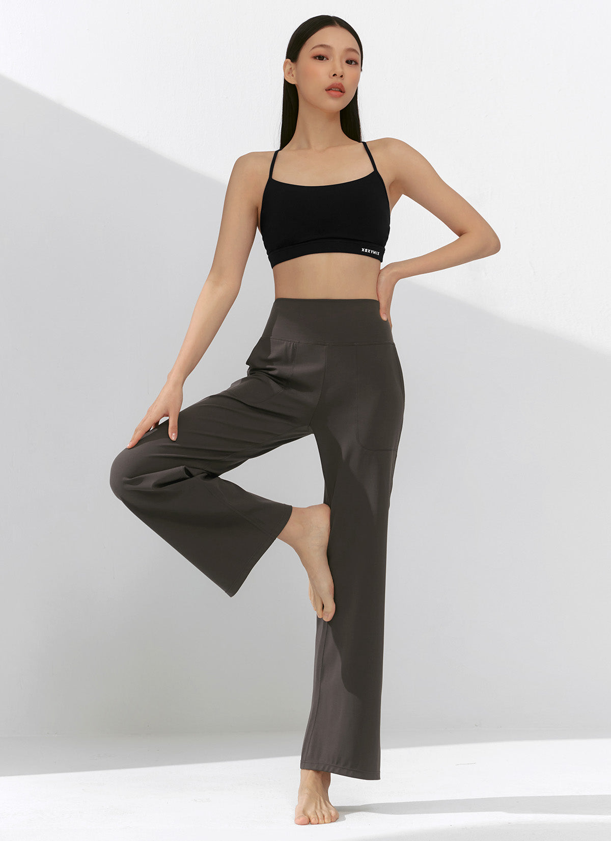 Black Label Power Rise Pocket Wide Leggings - High Waist Yoga Pants with Side Pockets for Women | Perfect for Workouts, Running, Yoga & Everyday Comfort