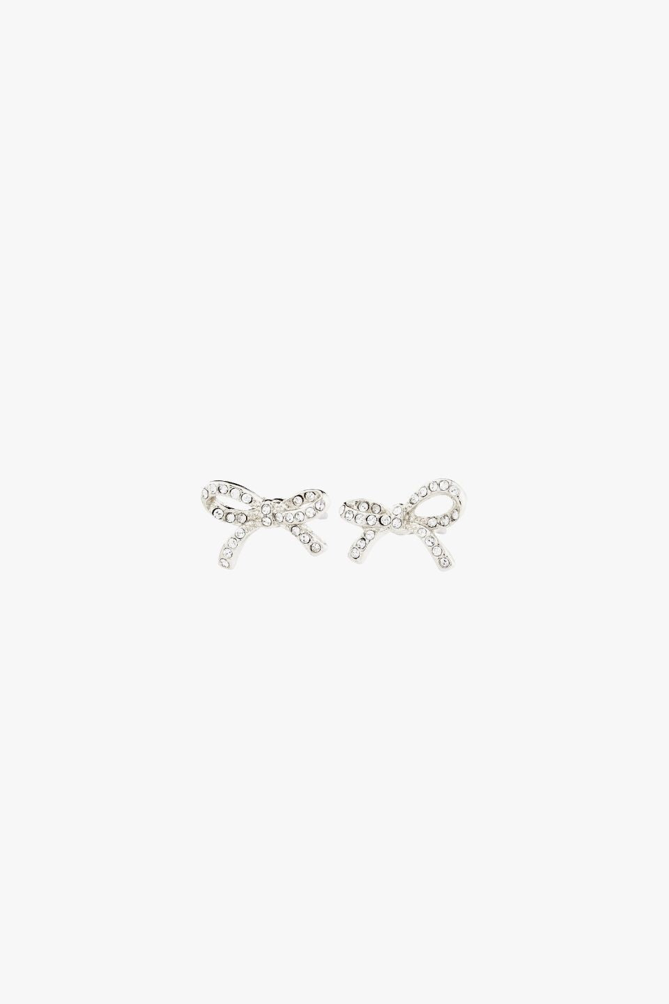 Catharina Small Crystal Silver Bow Stud Earrings for Women - Elegant Gift for Valentine's Day, Birthday, Anniversary - Perfect for Parties, Weddings, and Daily Wear