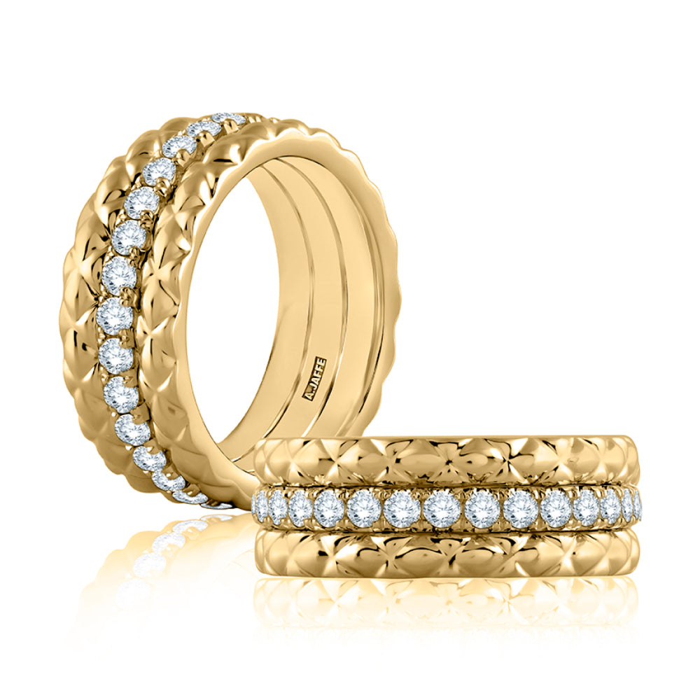 A. Jaffe 14K Yellow Gold Diamond Eternity Band Ring for Women - Perfect for Anniversaries, Weddings & Special Occasions