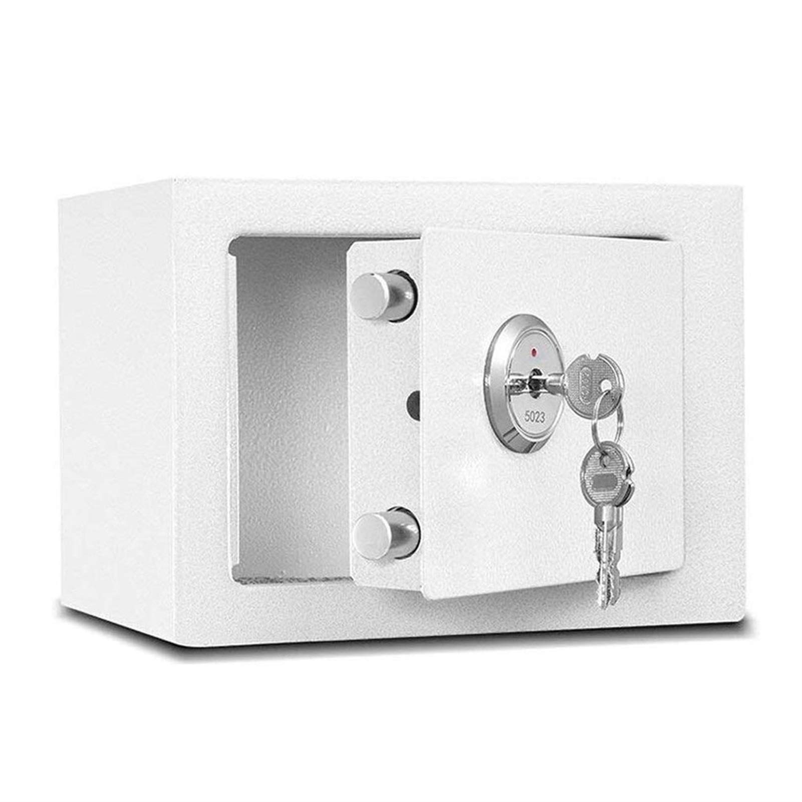 Pink & White Steel Home Security Safe Box with Keys - Anti-Theft Deposit Lock Box for Jewelry, Money, Cash & Valuables - Perfect for Bedroom, Office & Travel Use