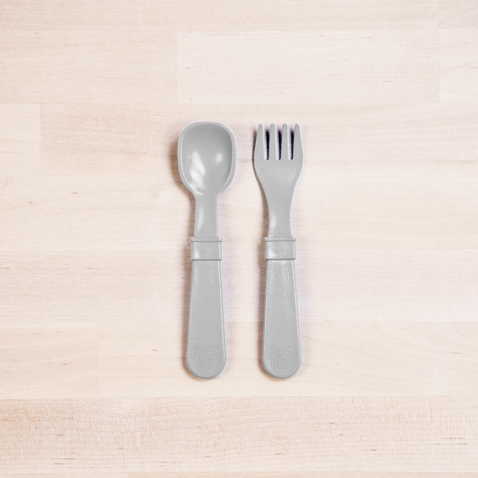 Re Play Fork & Spoon Set - BPA-Free Toddler Utensils for Kids - Durable Plastic Baby Feeding Set for Travel, Daycare & Home Use