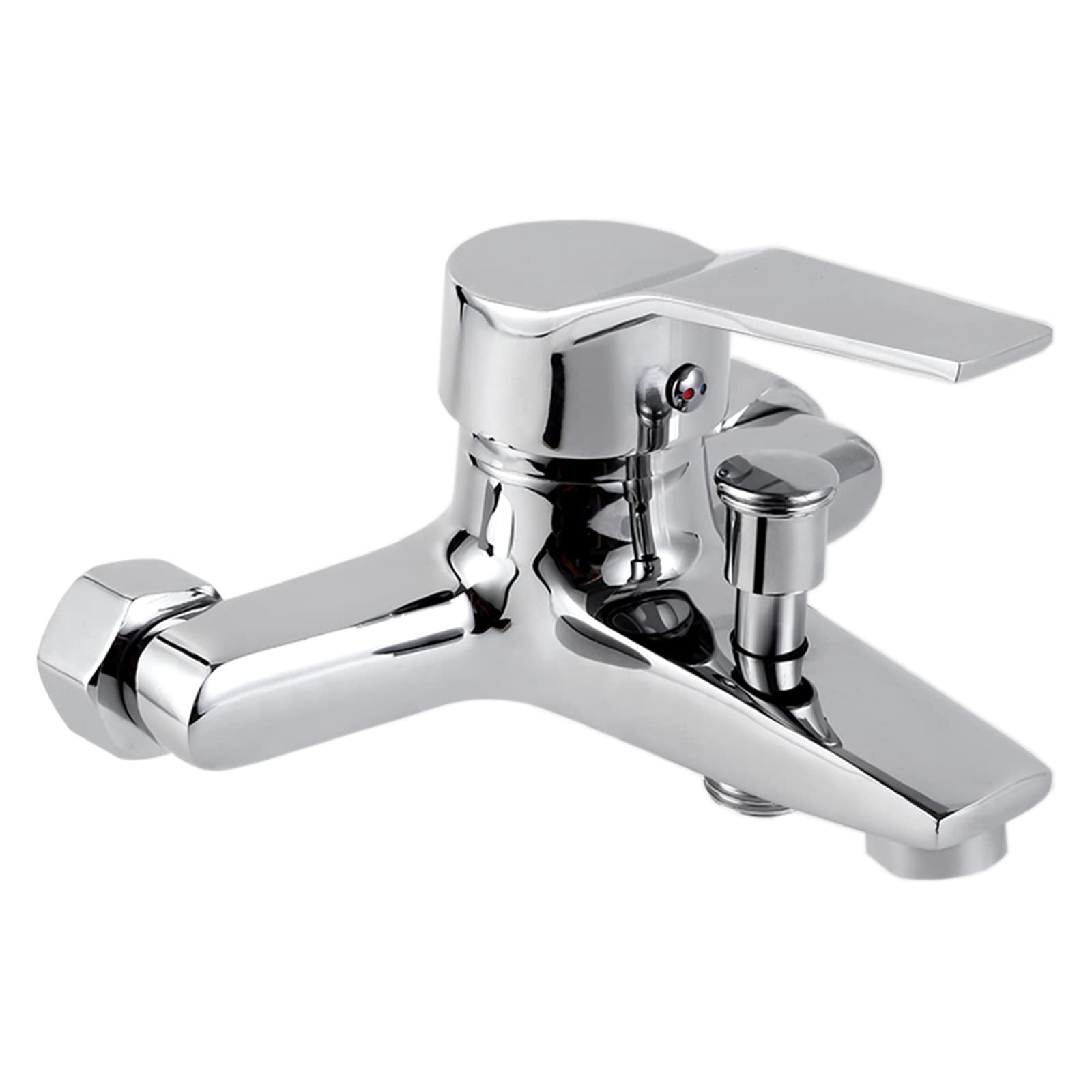 ZYCDP Brass Shower Mixer Tap with Diverter - Hot & Cold Water Bathtub Faucet for Mobile Homes - Ceramic Cartridge Shower Mixer Valve | Perfect for Bathroom Renovation & RV Shower Upgrades