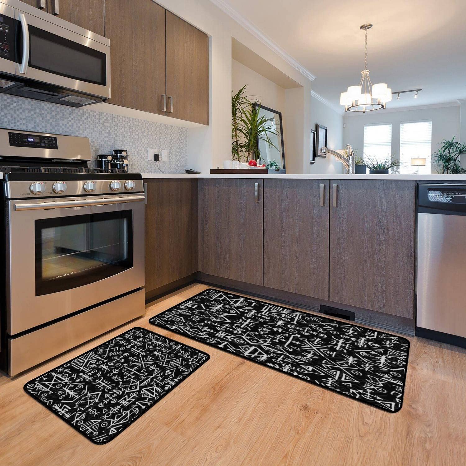 Viking Kitchen Rugs Set - Non-Slip Washable Floor Mat for Cooking & Decor
