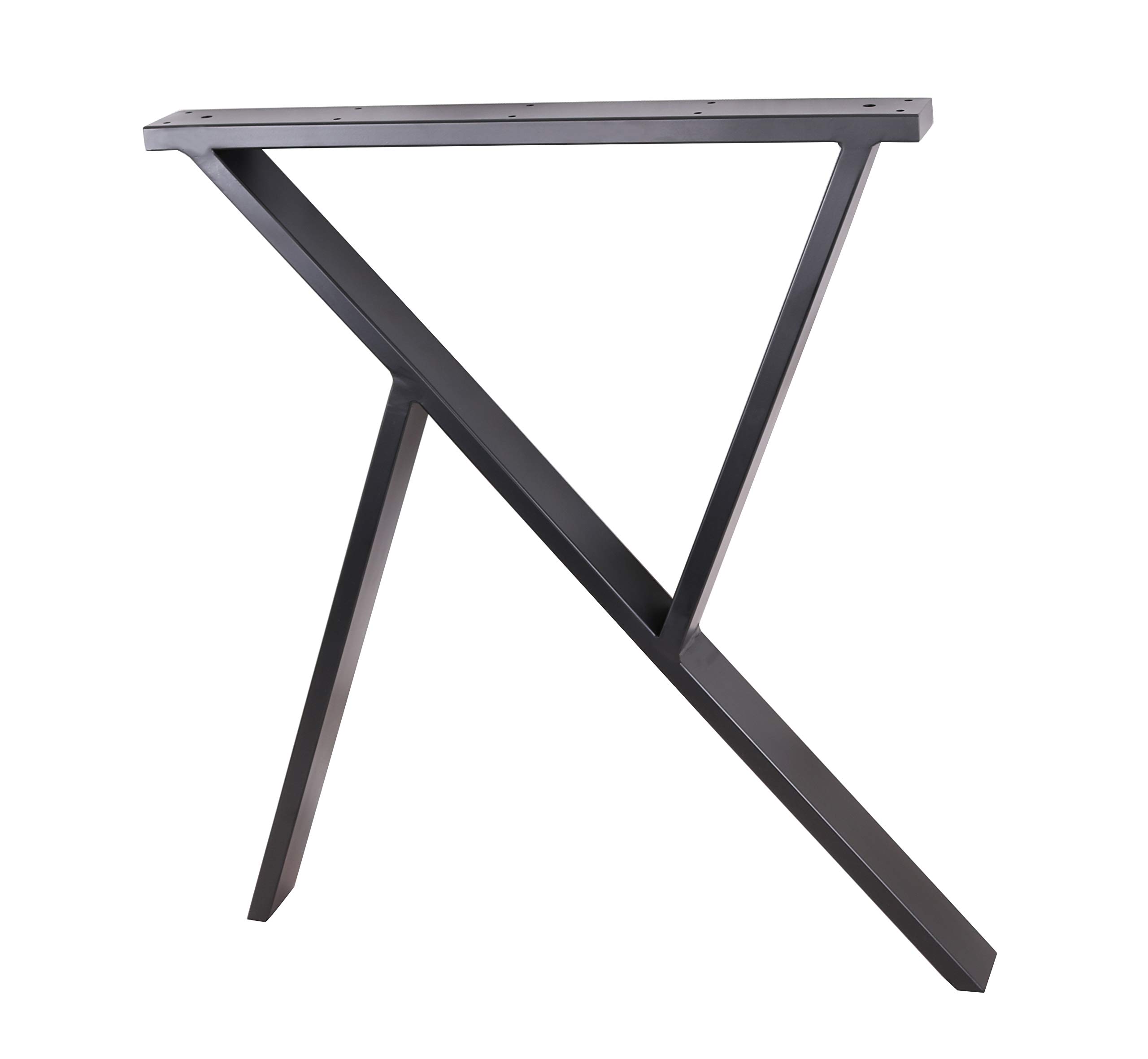 2 Pack 28 Inch R-Shaped Steel Table Legs - Heavy Duty Black Metal Legs for Dining Tables, Office Desks, Computer Workstations & Industrial Kitchen Furniture - Perfect for Modern Home & Office Decor