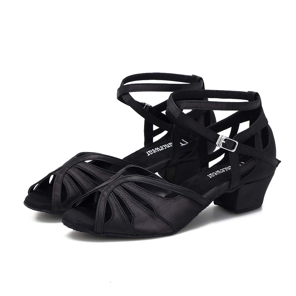 Women's Low Heel Ballroom Dance Shoes - 1.5 Inch Cuban Heels for Salsa, Latin & Practice | Comfortable & Stylish Dance Shoes for Women | Perfect for Performances, Social Dancing & Dance Classes