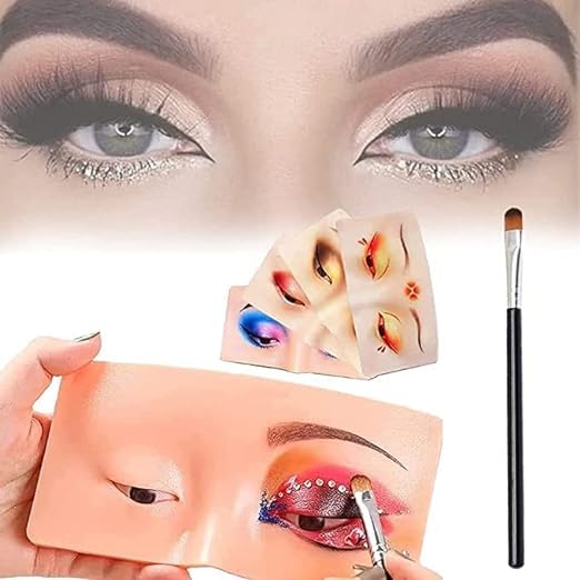 Angelie Professional Makeup Practice Face Board - Realistic Skin Dummy for Makeup Training, Eyeshadow & Foundation Practice - Perfect for Beginner Makeup Artists & Beauty Students - Great for Salon Practice, Cosmetology Classes & Home Makeup Training