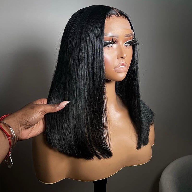 Eullair Short Curly Glueless Bob Wig | Lace Front Human Hair Wigs | Straight & Body Wave Lace Frontal Wig for Women | Perfect for Daily Wear, Cosplay & Special Occasions