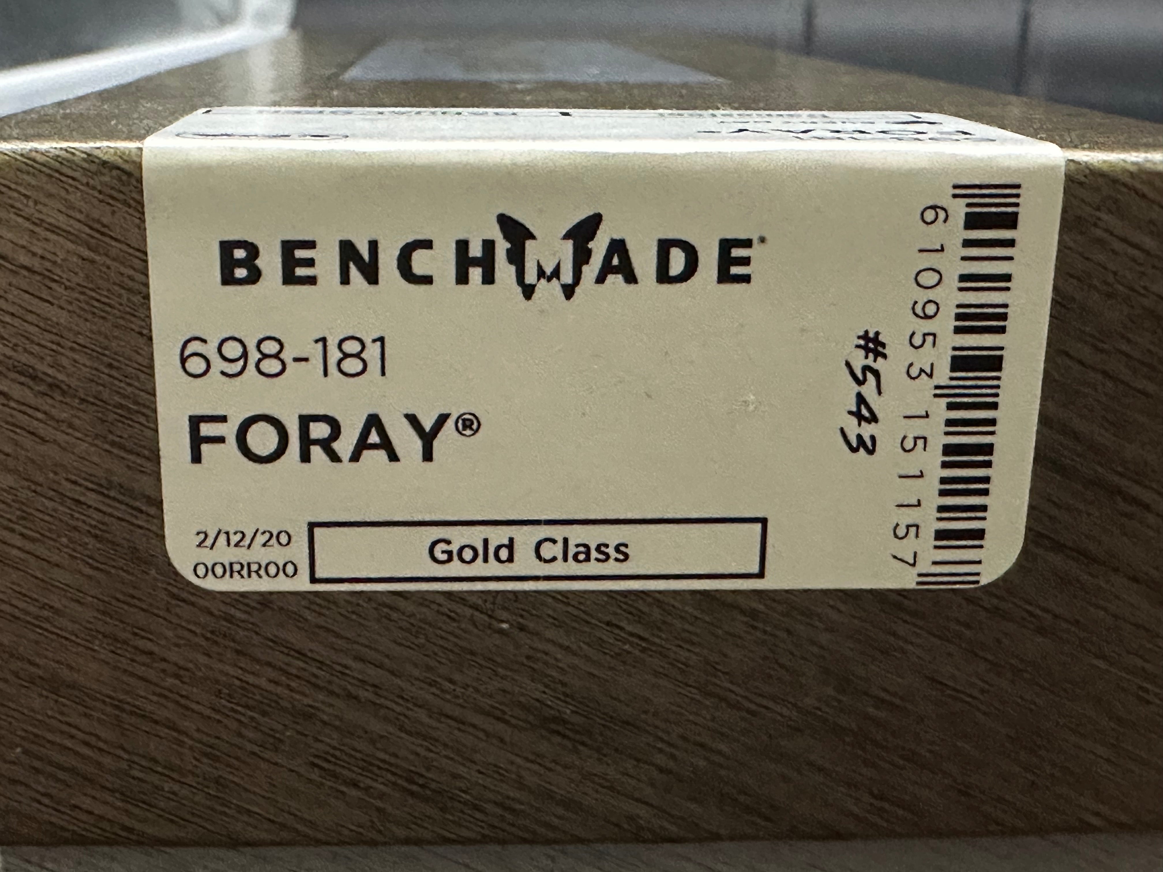 Benchmade Foray Gold Class Folding Knife - Premium EDC Pocket Knife for Outdoor, Camping, Hunting & Everyday Carry