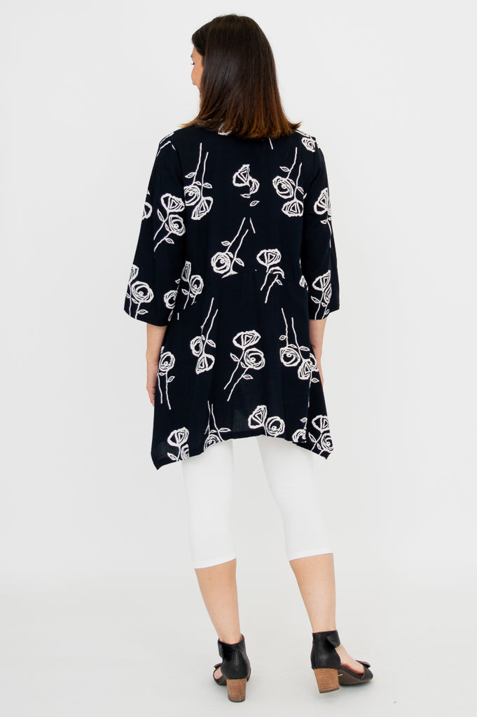 Laney Tunic Top - Floral Print Women's Blouse for Casual Wear, Office & Date Night Outfits