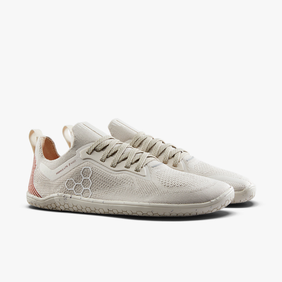 Vivobarefoot Women's Primus Lite Knit Barefoot Shoes - Silver Birch | Minimalist Running & Walking Shoes for Natural Movement