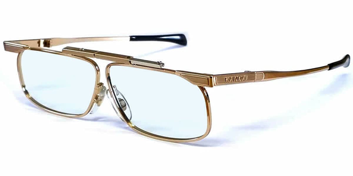 Kanda Japan SlimFold 001 Blue Light Blocking Reading Glasses with Case (Gold Frame, +4.00 Strength) - Foldable & Portable for Office, Travel & Digital Eye Strain Relief