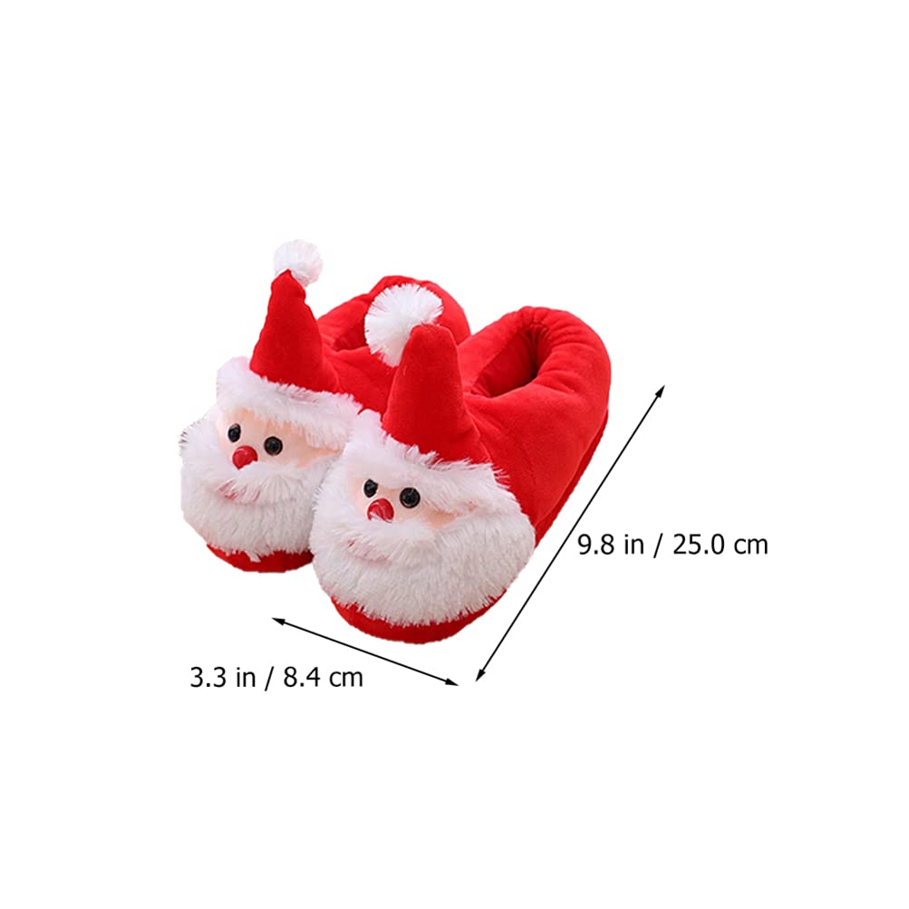 Santa Claus Christmas Slippers - Cozy Furry House Shoes with Anti-Skid Sole for Women & Men - Perfect for Holiday Gifts, Winter Home Comfort & Christmas Party Outfits