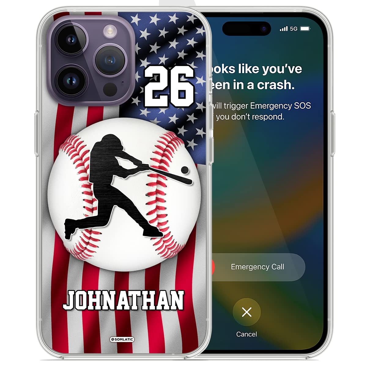 Custom Baseball Phone Case with Personalized Name & Number - iPhone 16/15/14/13/12/11/XR/X/XS/8/7/Plus/Mini/Pro/Max Compatible - Perfect Gift for Baseball Players, Coaches & Fans - Great for Games, Practice & Everyday Use