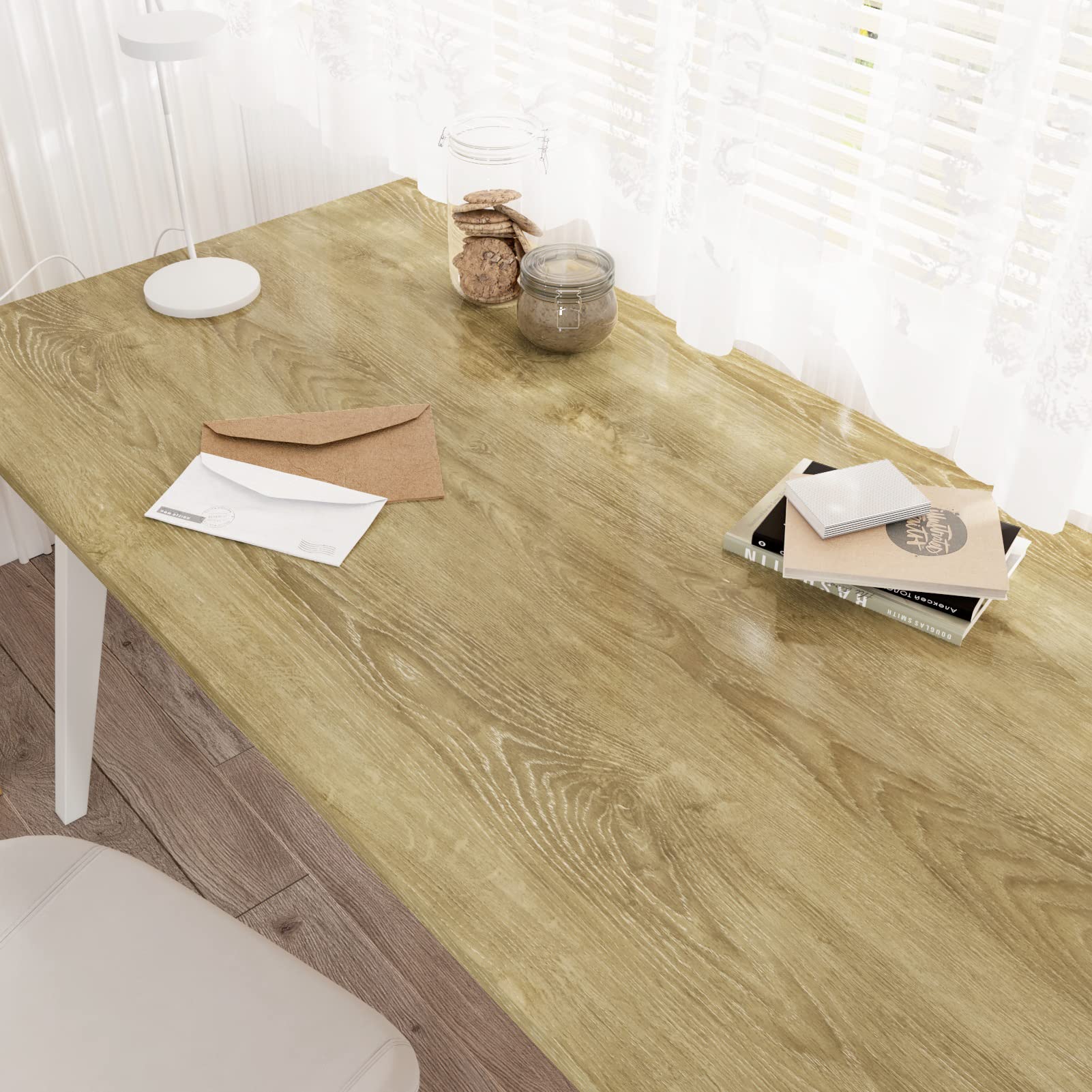 WESTICK Light Brown Wood Grain Peel and Stick Contact Paper - Self-Adhesive Waterproof Vinyl Wrap for Countertops, Cabinets, Tables & Walls (12x78 in) - Perfect for Kitchen Remodeling, Furniture Upcycling & Home Decor