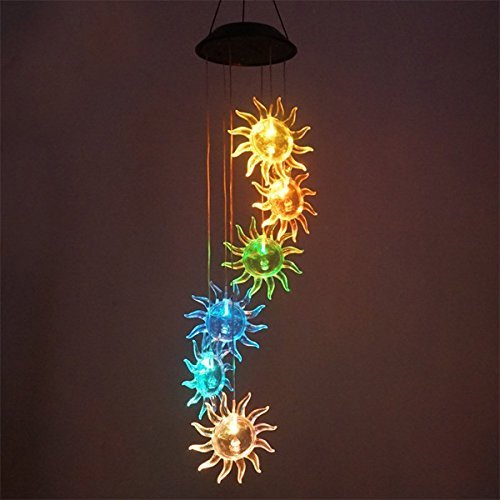 Solar Wind Chime Lights - Warm White LED Hanging Wind Bell with Spinning Hook for Patio, Garden & Home Decoration | Outdoor Night Lighting & Relaxing Ambience