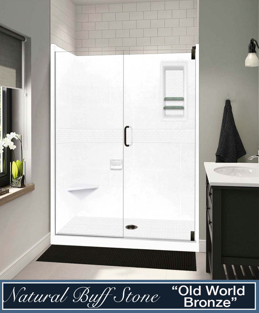Stone Threshold & Casings for Shower Door - Easy Remodel Kit | Durable Bathroom Upgrade for Modern Homes