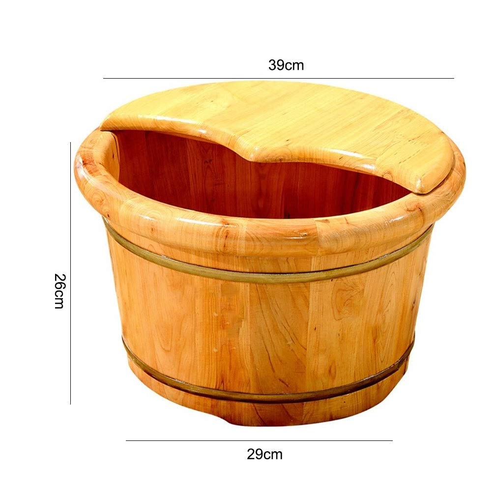 Premium Solid Wood Foot Bath Massager Tub - Natural Wooden Foot Spa Bucket for Relaxation, Sauna & Aromatherapy | Perfect for Home Use, Pedicures & Stress Relief
