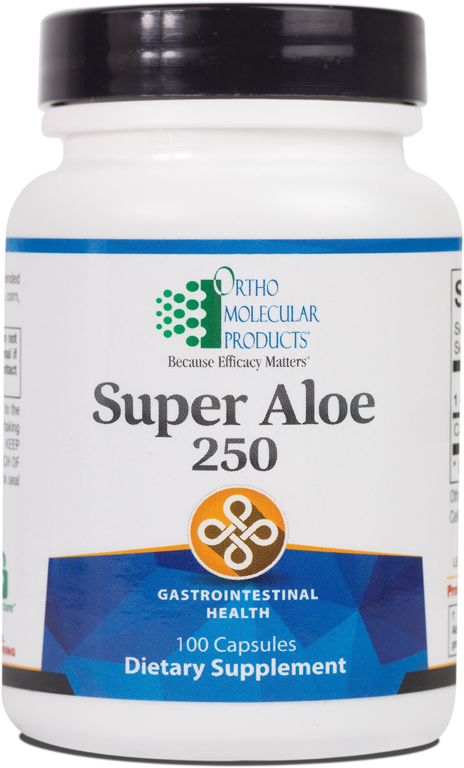 Ortho Molecular Super Aloe 250 Capsules - 100 Count | Digestive Health & Immune Support Supplement | Supports Gut Wellness & Detoxification | Perfect for Daily Wellness Routine & Digestive Comfort