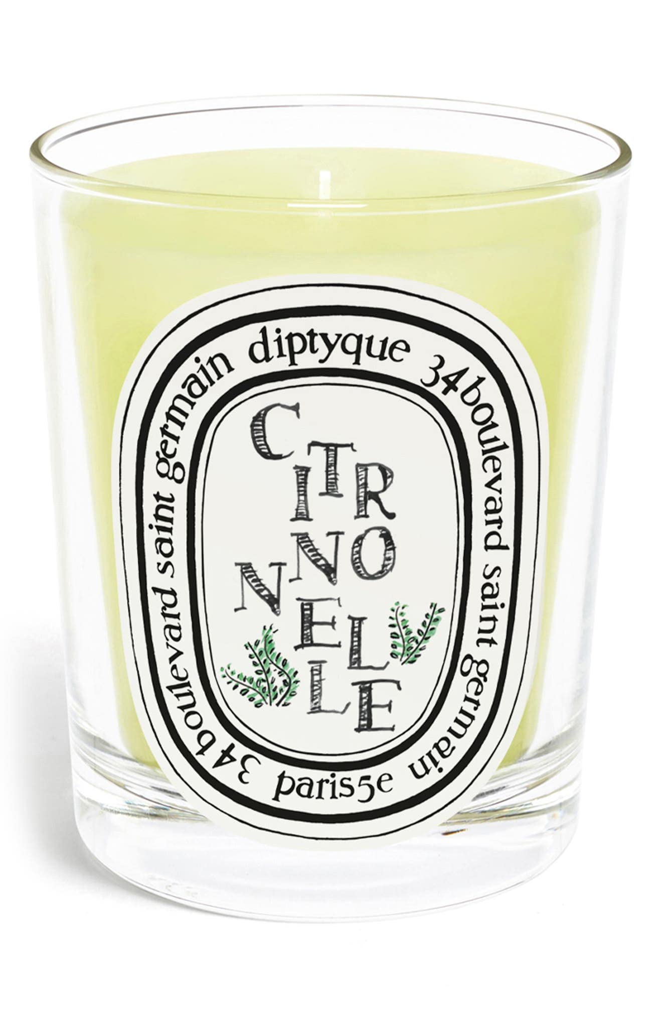 Diptyque Citronnelle Scented Candle - 190g Lemon Grass Aromatherapy Candle for Home, Spa & Relaxation | Long-Lasting Fragrance for Bedroom, Bathroom & Meditation