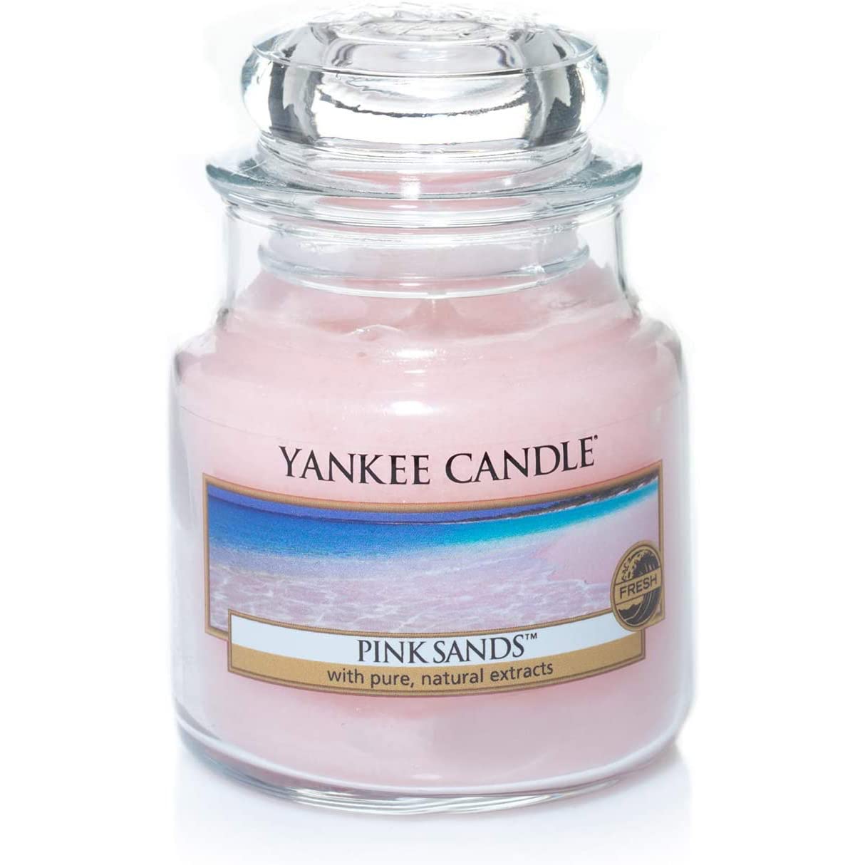 Yankee Candle Pink Sands 3.7-Oz Jar Candle - Small Scented Candle for Home, Bathroom & Relaxation | Long-Lasting Fragrance for Aromatherapy & Stress Relief