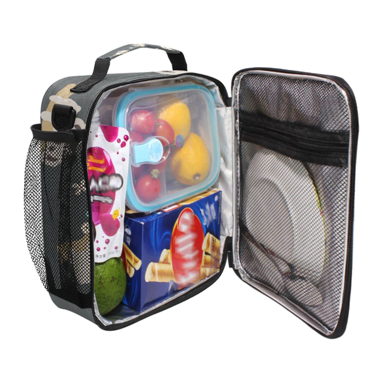 Insulated Koala Floral Bird Lunch Bag with Shoulder Strap - Leakproof Cooler Tote for School, Work & Picnics - Cute Lunchbox for Women, Men, Boys & Girls