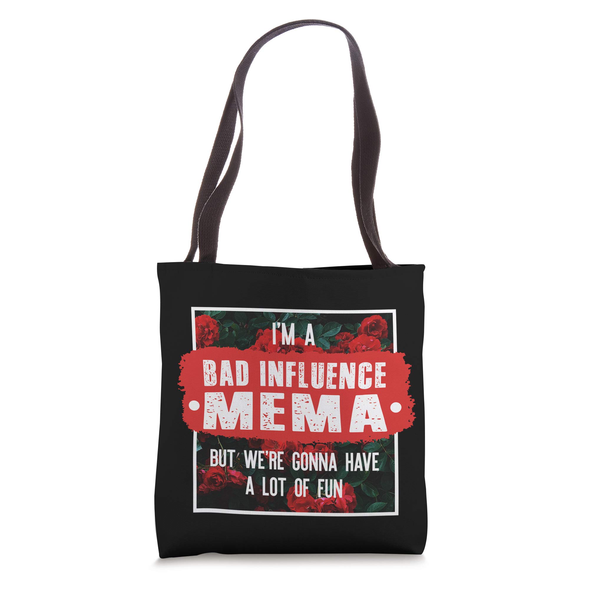 Bad Influence MeMa Tote Bag - Funny Mother's Day Gift for Women - Large Canvas Tote with Sassy Quote - Perfect for Shopping, Beach & Everyday Use