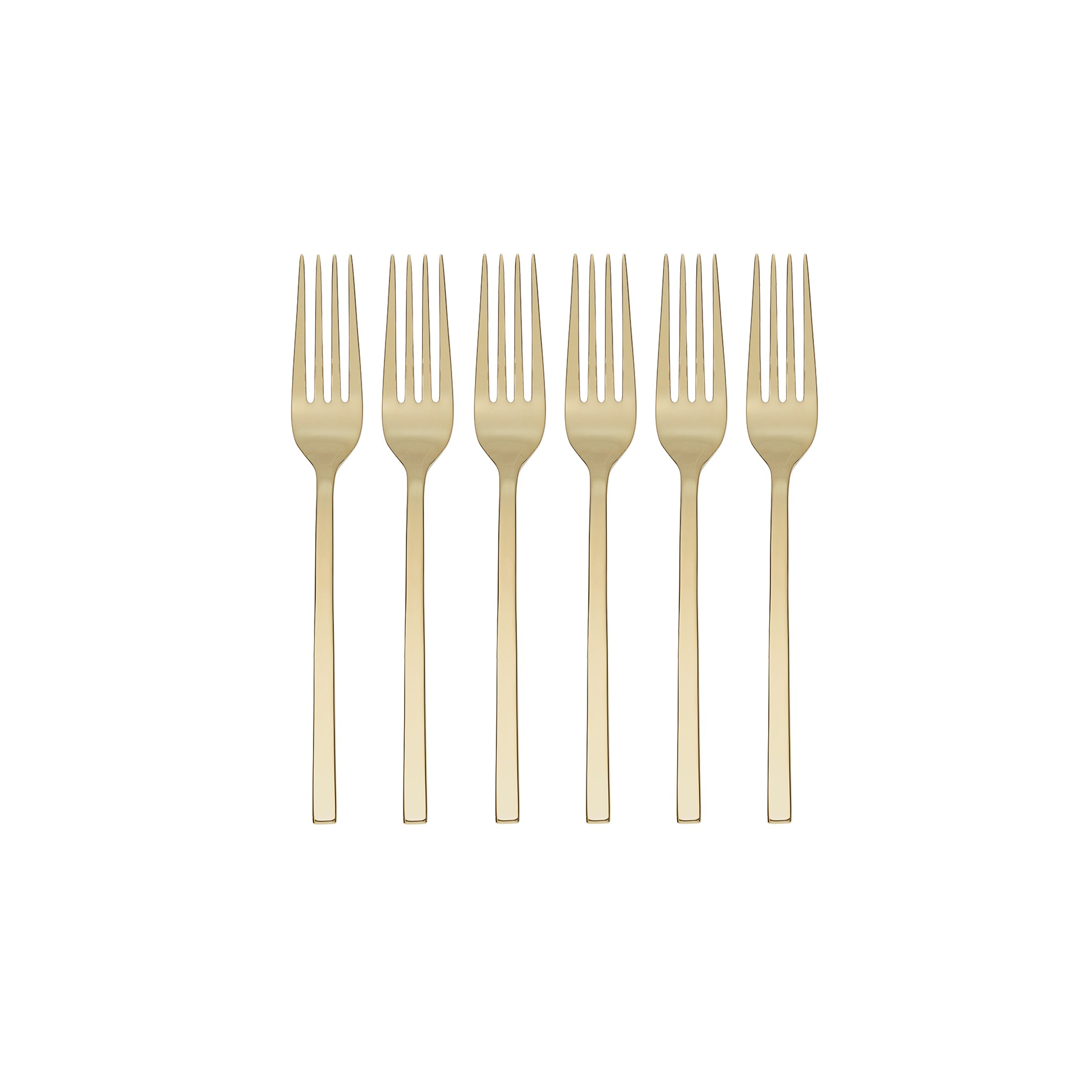 Allay Champagne Dinner Fork Set of 6 - Premium Stainless Steel Flatware for Fine Dining, Wedding, and Formal Occasions